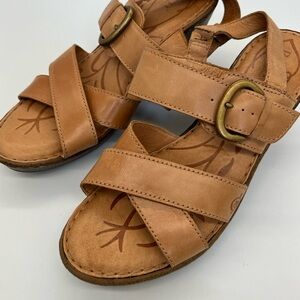 Women’s Born Tan Leather Strappy Sandals